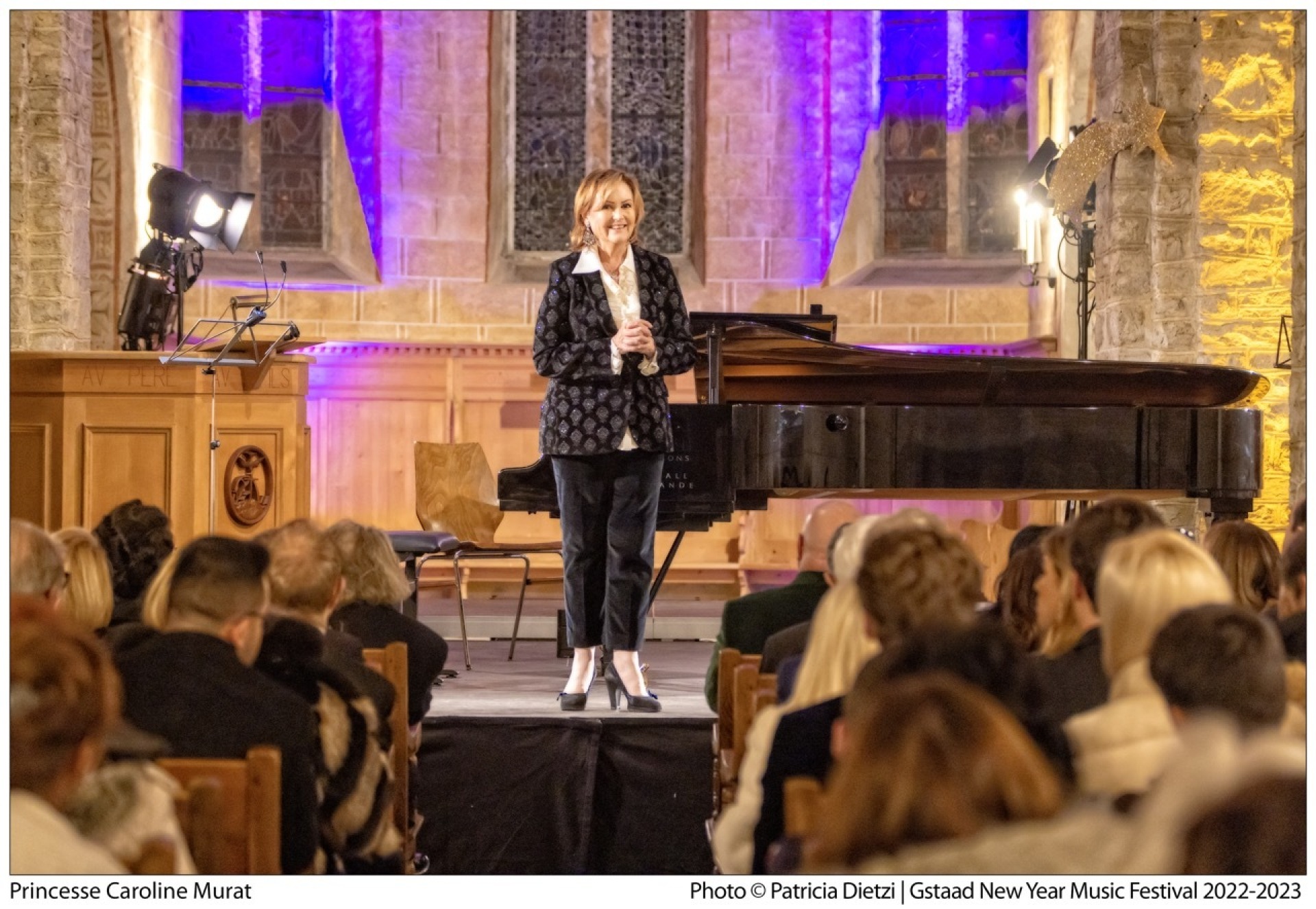 The artistic director, Princess Caroline Murat, was delighted to open the 17th edition of the Gstaad New Year Music Festival.