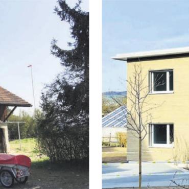 Ende gut, alles gut - Vorher/nachher: Der bestehende Altbau an der Hubelstrasse wurde abgebrochen, nach nur sieben Monaten Bauzeit konnte die neue Unterkunft bezogen werden.