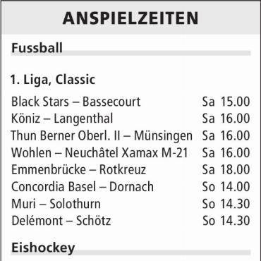 ANSPIELZEITEN