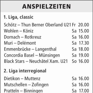 ANSPIELZEITEN