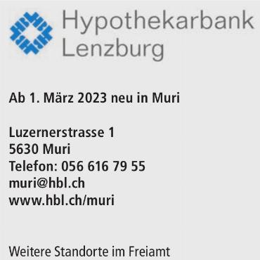 Hypi Lenzburg eröffnet einen neuen Standort in Muri