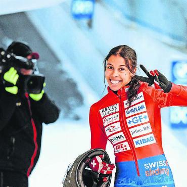 Es fehlte wenig zum ersten Sieg - Melanie Hasler läuft es wie geschmiert. Sie holt erneut einen Podestplatz im Weltcup. Bild: zg