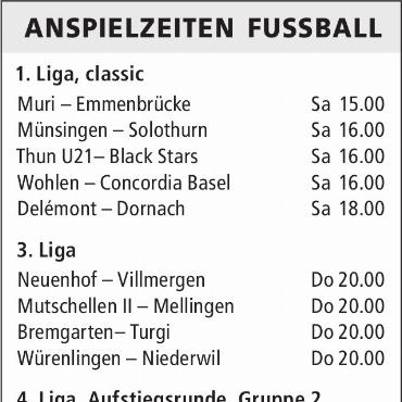 ANSPIELZEITEN