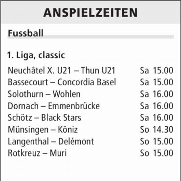ANSPIELZEITEN