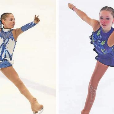 Vier Podestplätze - Bilder: zg Holten für den Eislaufclub Wohlen jeweils eine Goldmedaille: Raina Döring (links) und Jenni Gränacher.