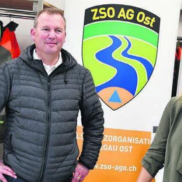 Gemeinschaftswerk an Top-Lage - Zeigten das Bevölkerungsschutz-Zentrum noch so gerne: Sicherheitschef Marcel Christen und Gemeinderätin Denise Strasser.