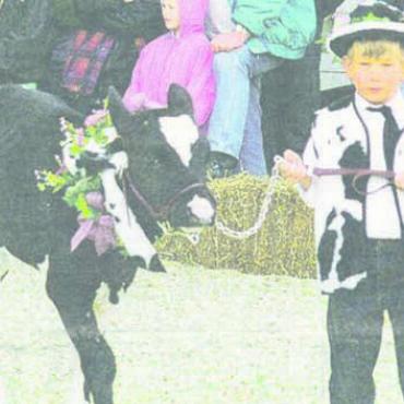 Die neue Miss kommt aus Kallern - Der Nachwuchs führt seine teilweise prächtig geschmückten Kälbchen in den Ring. Bewertet werden Originalität und die Harmonie zwischen Mensch und Tier. Bild: Archiv