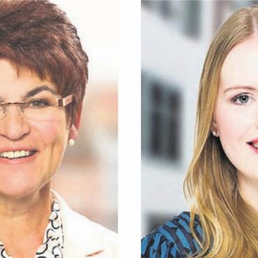 Zwei Frauen nach Bern - Die Freiämter Die-Mitte-Grossrätinnen Rita Brem-Ingold (links) und Jacqueline Wick möchten in den Nationalrat gewählt werden. Bilder: zg
