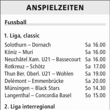 ANSPIELZEITEN