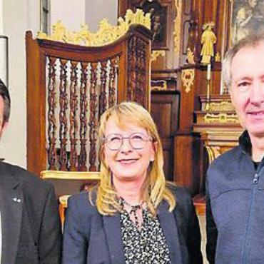 Gemeinsame Wurzeln - Alfons Paul Kaufmann, Karin Koch Wick und Heini Heitz in der Kapuzinerkirche. Bild: zg