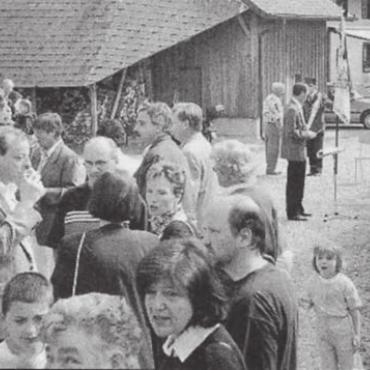 Heute gut gelaunt - Die Stimmung bei der 100-Jahr-Feier von Rottenschwil und Werd ist ausgelassen. Bild: Archiv
