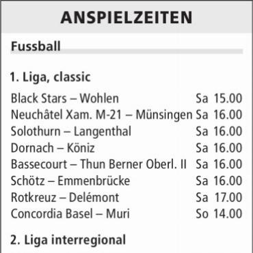 ANSPIELZEITEN