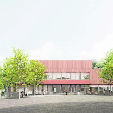 Mit vereinten Kräften - Im neuen Schulhaus «Polifonia» in Seengen steht der Kreismusikschule Seetal neben sechs grosszügigen Unterrichtsräumen auch eine moderne Aula für Konzerte zur Verfügung. Bild: zg