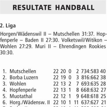 RESULTATE HANDBALL