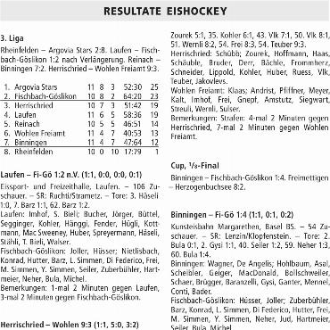 RESULTATE EISHOCKEY