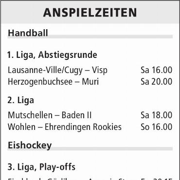 ANSPIELZEITEN