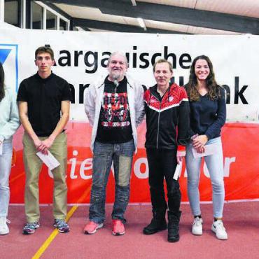 Viele Highlights - TV Wohlen an der GV (v. l.): Seline Büchel, Sven Keusch, Marcel Oettli, Max Hüsser, Julia Hammesfahr, Calvin Kuhn. Bild: zg