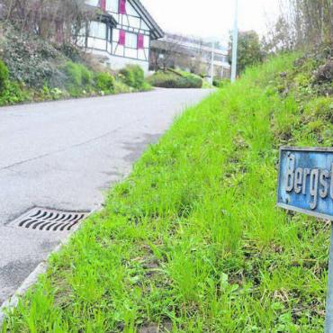 Ganz schön eng hier - Die Bergstrasse führt vom Dorf hinaus zur Waldhütte. Sie ist an vielen Stellen eng und unübersichtlich. Ein neues Trottoir im oberen Bereich soll für mehr Sicherheit sorgen. Bild: Chregi Hansen
