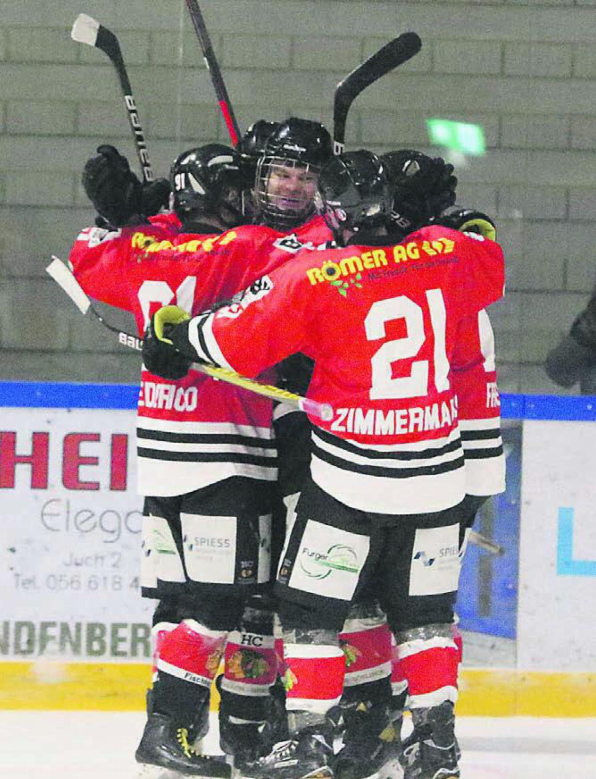 Die Spieler des HC Fischbach-Göslikon werden nächste Saison immer noch in der 3. Liga jubeln. Bild: Archiv/jl