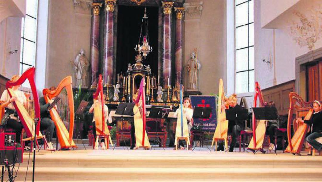 Die Regionale Musikschule Wohlen ist stolz auf ihr Harfenensemble.