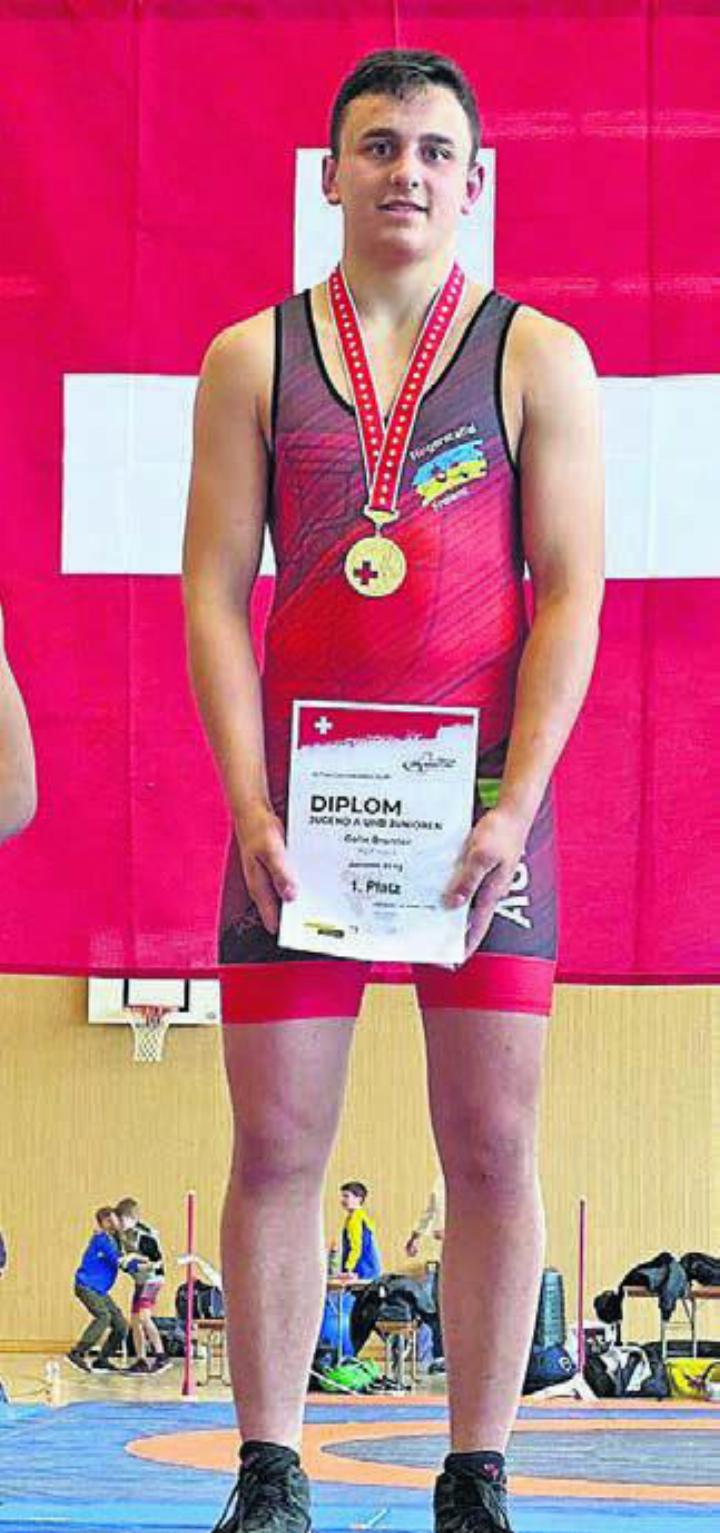 Der Goldjunge: Colin Brunner holte an der SM in Kriessern die einzige Goldmedaille für die RS Freiamt. Bild: zg