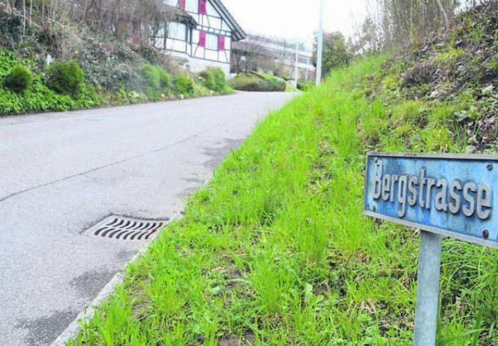 Die Bergstrasse führt vom Dorf hinaus zur Waldhütte. Sie ist an vielen Stellen eng und unübersichtlich. Ein neues Trottoir im oberen Bereich soll für mehr Sicherheit sorgen. Bild: Chregi Hansen