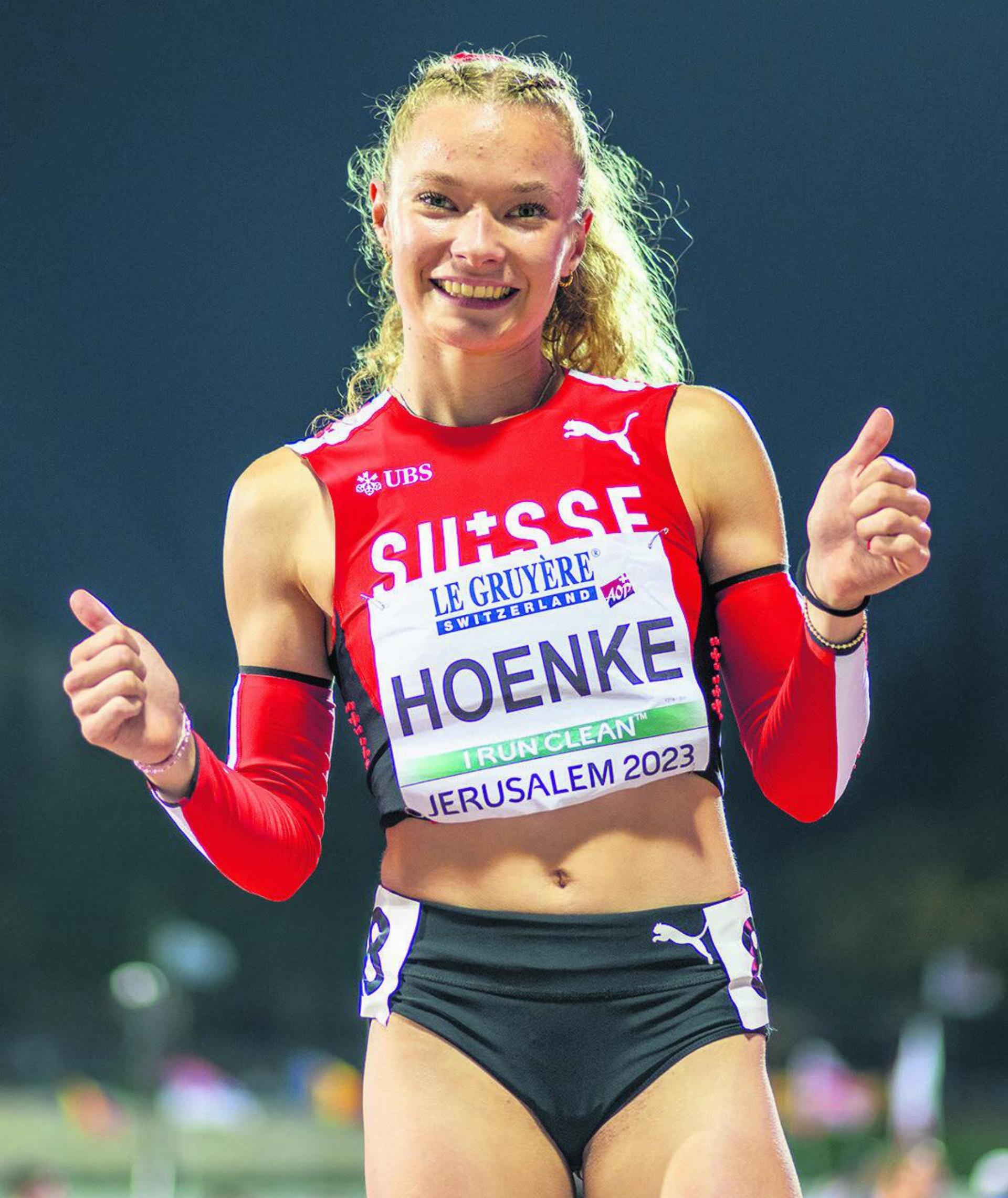 Fabienne Hoenke freut sich über ihren 5. Rang an der U20 Europameisterschaft.