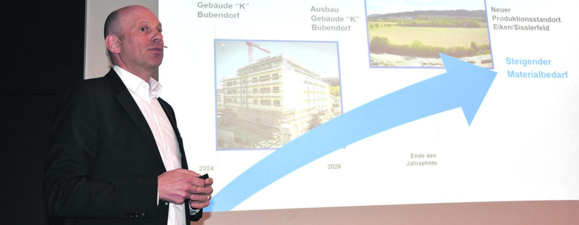Günther Loidl von der Geschäftsleitung informierte über die Bachem AG. Foto: Susanne Hörth
