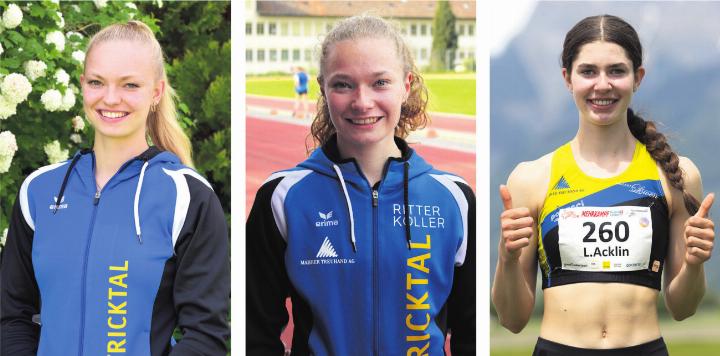 Fricktaler Powerfrauen knacken Limiten für Europameisterschaften (von links): Sina Ettlin, Fabienne Hoenke und Lucia Acklin. Fotos: zVg