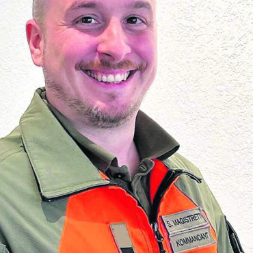 Jederzeit bereit zum Einsatz - Sandro Magistretti, neuer Bataillonskommandant des Gemeindeverbands Aargau Ost. Bild: zg