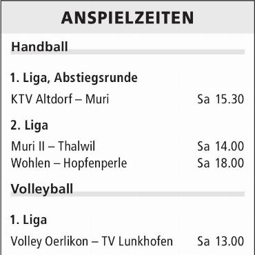 ANSPIELZEITEN