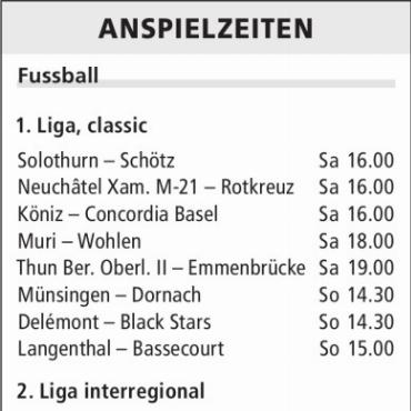 ANSPIELZEITEN