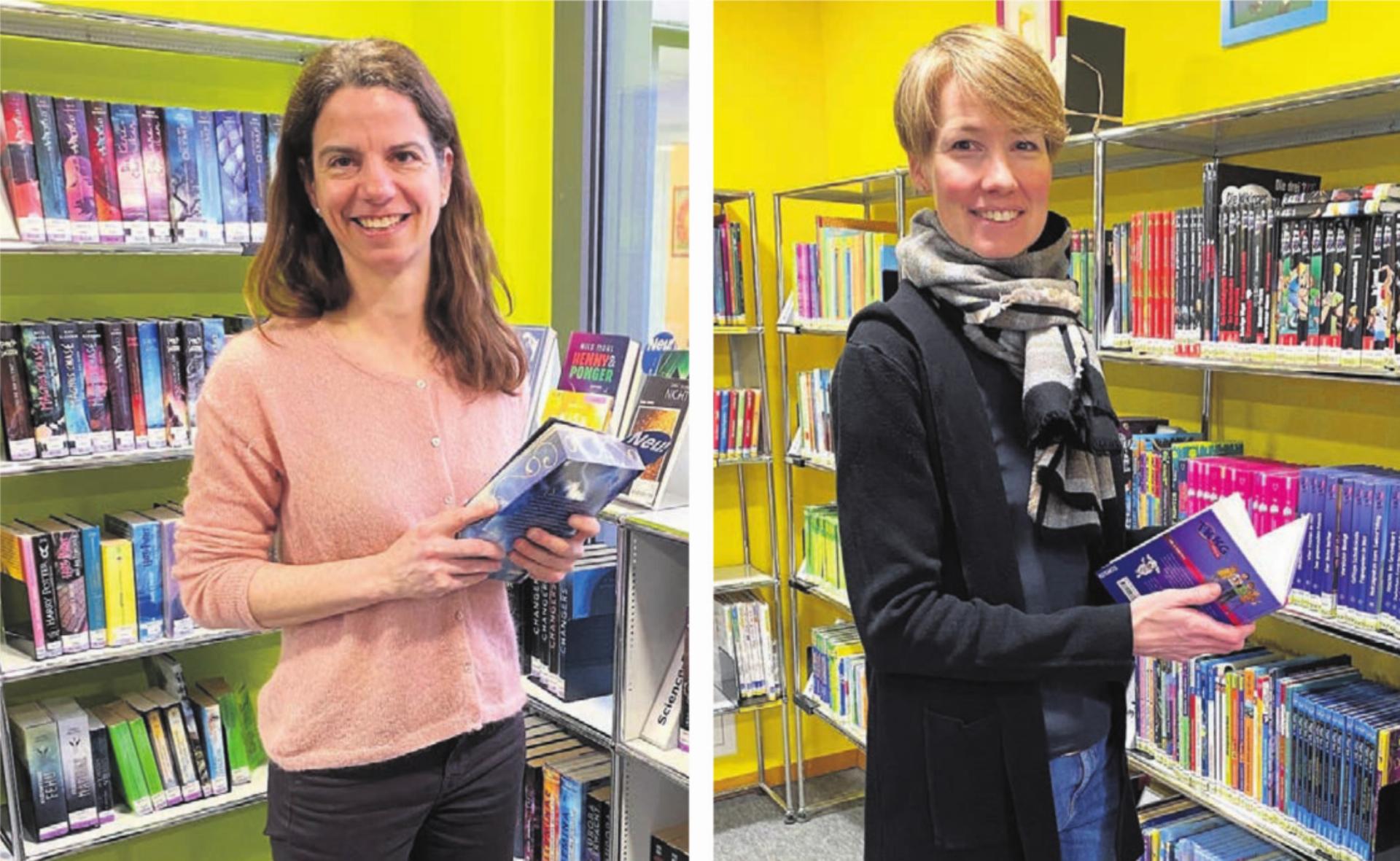 Gabriela Wenk (links) und Corinne Brunner arbeiten neu in der Zentrumsbibliothek. Bilder: zg