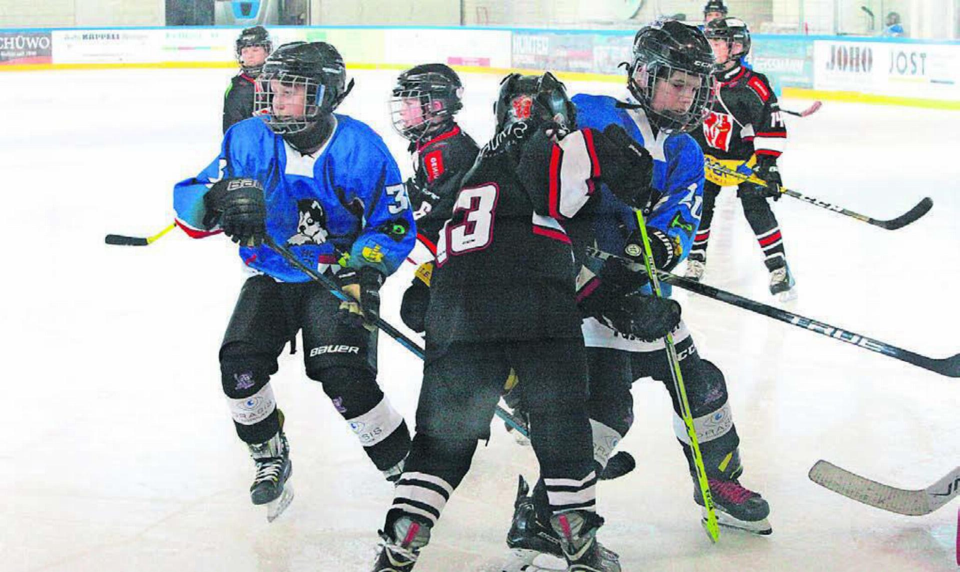 Zum Abschluss der Eissaison müssen die Junioren des HC Wohlen Freiamt noch einmal in die Hosen. Bilder: Archiv