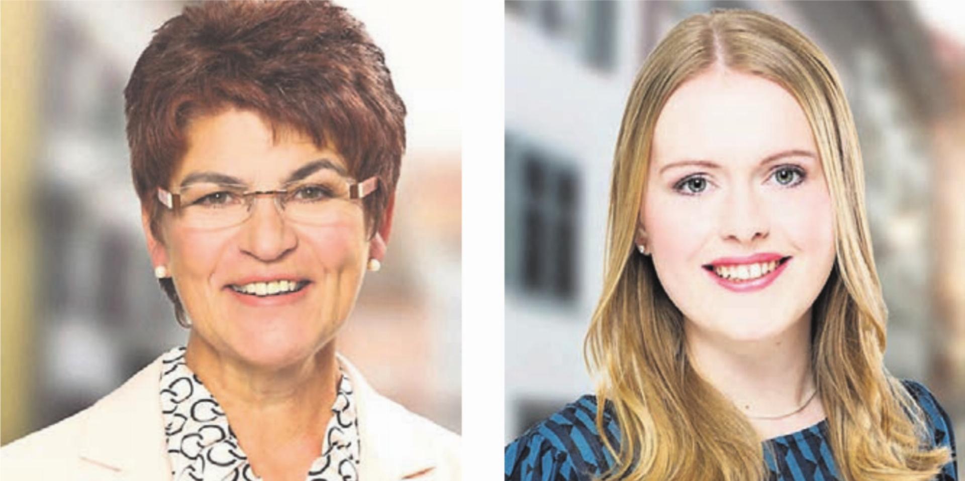 Die Freiämter Die-Mitte-Grossrätinnen Rita Brem-Ingold (links) und Jacqueline Wick möchten in den Nationalrat gewählt werden. Bilder: zg