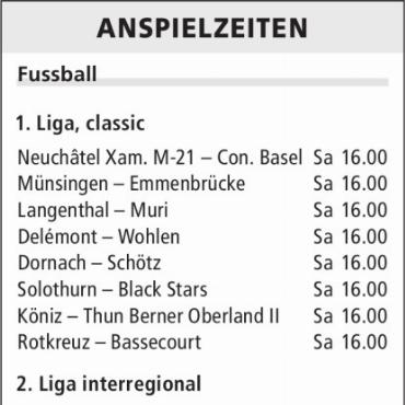 ANSPIELZEITEN