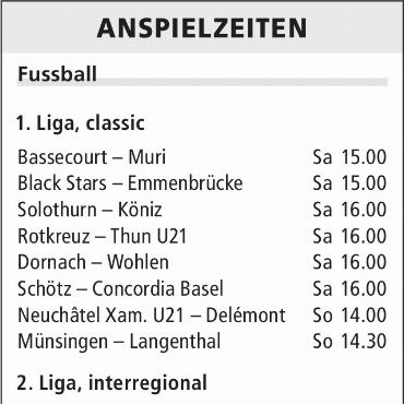 ANSPIELZEITEN