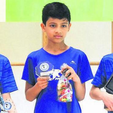 Aargauer Juniorenmeister - Siegerehrung Kategorie U11 mit (von links) Flurin Martin (3.), Yuvaan Mohapatra (3.), Nick Rutishauser (1.). Bild: zg
