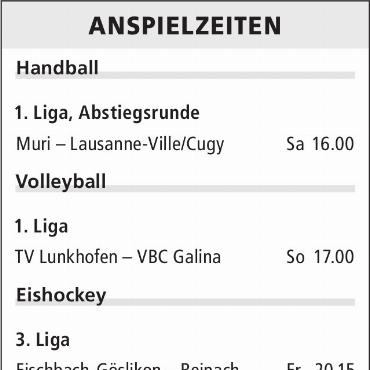 ANSPIELZEITEN