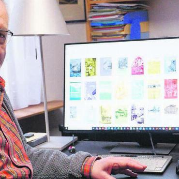 Wie die Neujahrsblätter digitalisiert wurden - Historiker Fridolin Kurmann präsentiert stolz den Zugang zur ETH-Bibliothek mit den digitalisierten Bremgarter Neujahrsblättern. Bild: rts