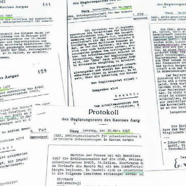 Bohrtürme im Freiamt - Viele Male wurde in Aarau getagt und protokolliert, wie es mit der Suche nach fossilen Energieträgern weitergehen soll.