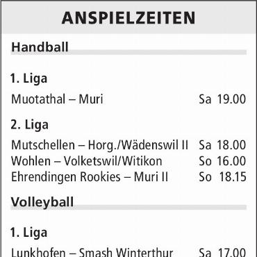 ANSPIELZEITEN