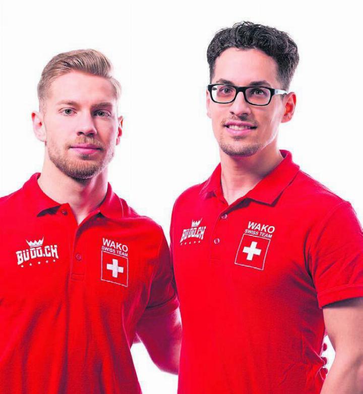 Kickboxen war bislang nicht olympisch, doch soll es 2028 werden. Roy Cipriano (links) und Danylo Mancari dürfen nun an den European Games starten. Bild: zg