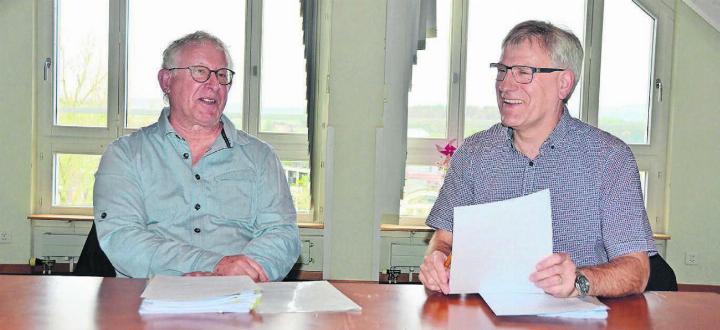Miteinander, statt jede Institution für sich alleine. «Das ist der richtige Weg», sind sich Franz Hold (Pflegi, links) und Daniel Räber (Spitex und St. Martin) einig. Bild: Annemarie Keusch